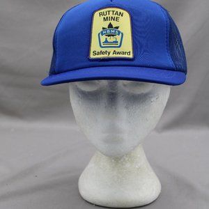 Vintage Patched Trucker Hat - Ruttan Mine Safety Award - Adult Snapback